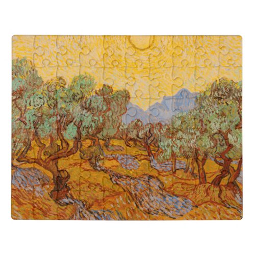 Van Gogh Olive Trees Yellow Sun Sky Jigsaw Puzzle