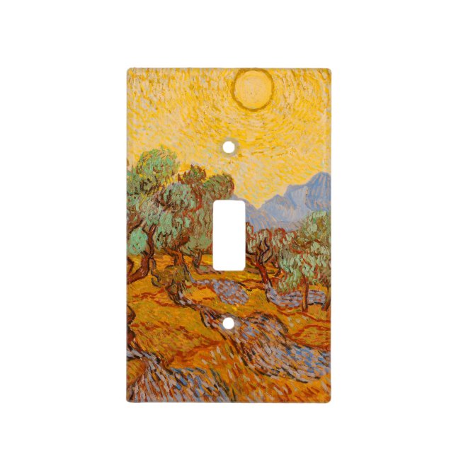 Van Gogh Olive Trees Yellow Sun Sky Light Switch Cover (Front)