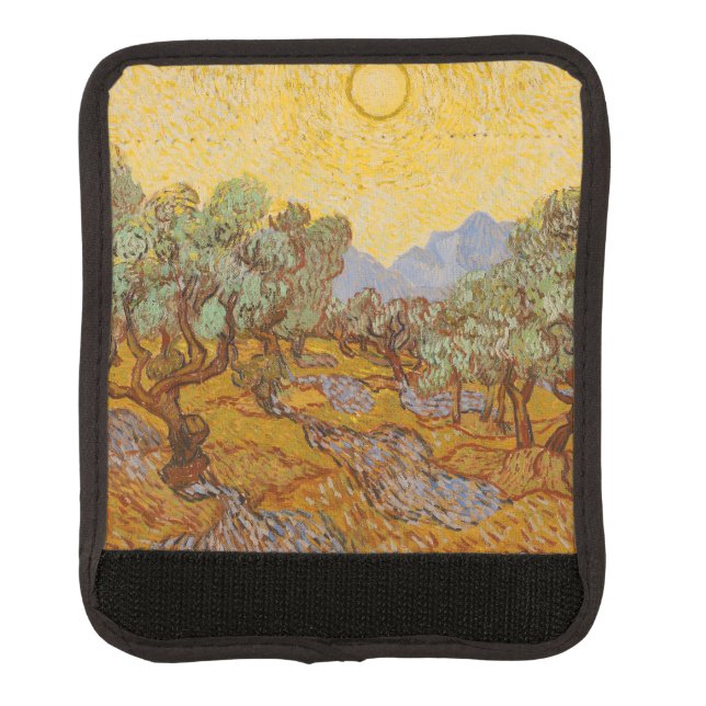Van Gogh Olive Trees Yellow Sun Sky Luggage Handle Wrap (Front)