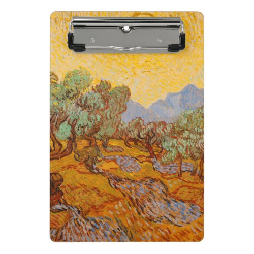 Van Gogh Olive Trees Yellow Sun Sky Mini Clipboard