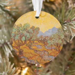 Van Gogh Olive Trees Yellow Sun Sky Ornament