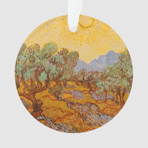 Van Gogh Olive Trees Yellow Sun Sky Ornament