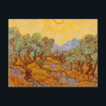 Van Gogh Olive Trees Yellow Sun Sky Postcard<br><div class="desc">Vincent Van Gogh Olive Trees with Yellow Sky and Sun - This famous impressionist painting by Van Gogh features olive trees with a yellow sun and sky.</div>
