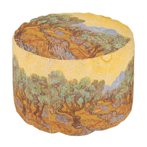 Van Gogh Olive Trees Yellow Sun Sky Pouf