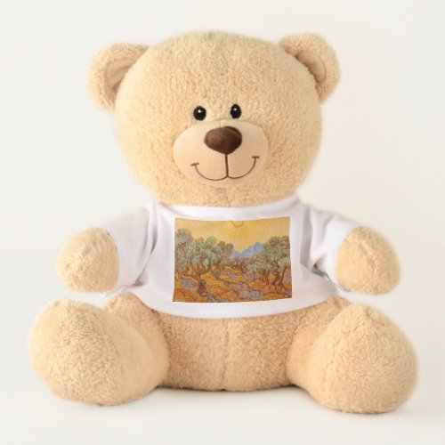 Van Gogh Olive Trees Yellow Sun Sky Teddy Bear