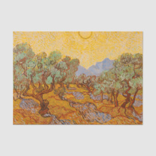Van Gogh Olive Trees Yellow Sun Sky Tissue Paper