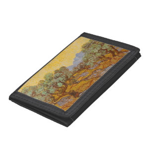 Van Gogh Olive Trees Yellow Sun Sky Tri-fold Wallet