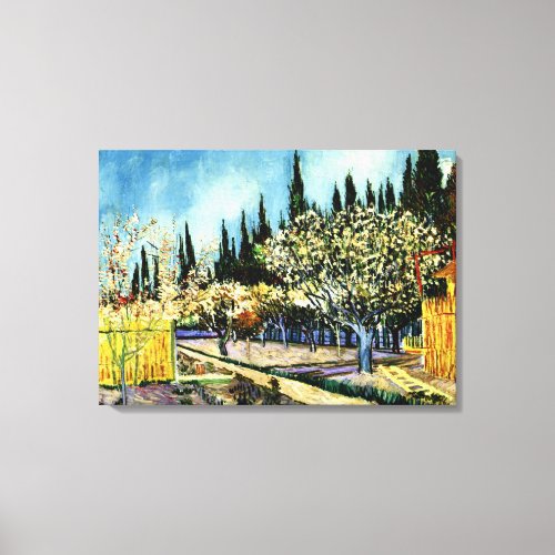 Van Gogh _ Orchard Surrounded by Cypresses Canvas Print