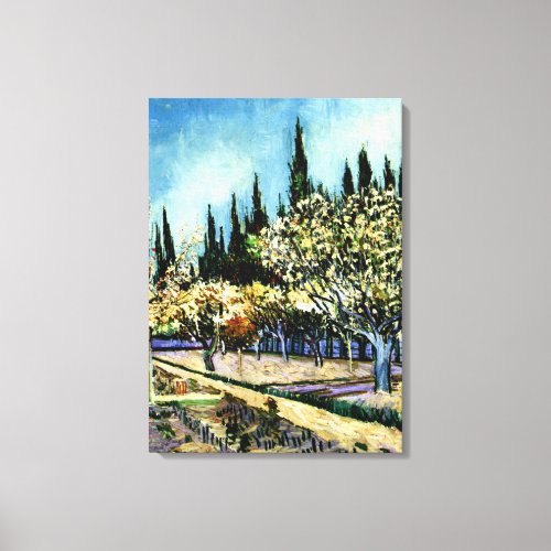 Van Gogh _ Orchard Surrounded by Cypresses Canvas Print