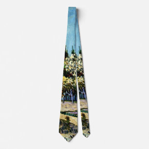 Van Gogh - Orchard Surrounded by Cypresses Neck Tie