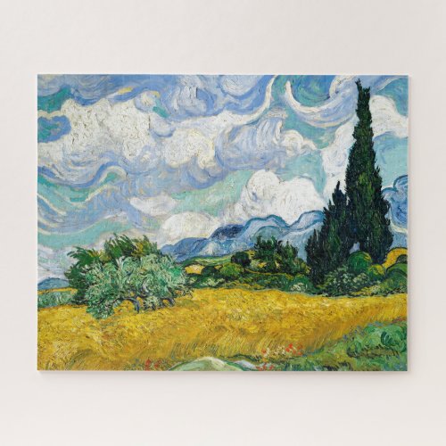 Van Gogh Painting Art Vintage Wheat Field Cypresse Jigsaw Puzzle