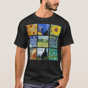 Van Gogh Painting Collage with Starry Night and Su T-Shirt
