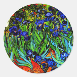 Van Gogh painting, Irises, Classic Round Sticker