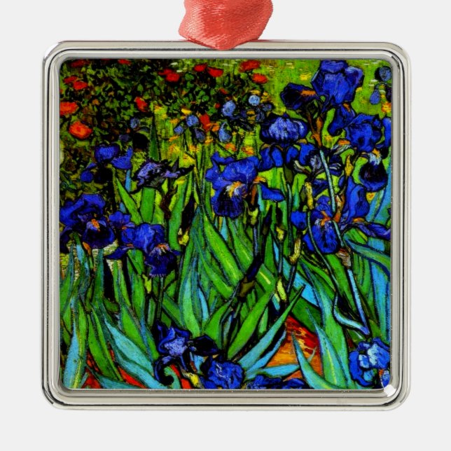 Van Gogh painting, Irises, Metal Ornament (Front)