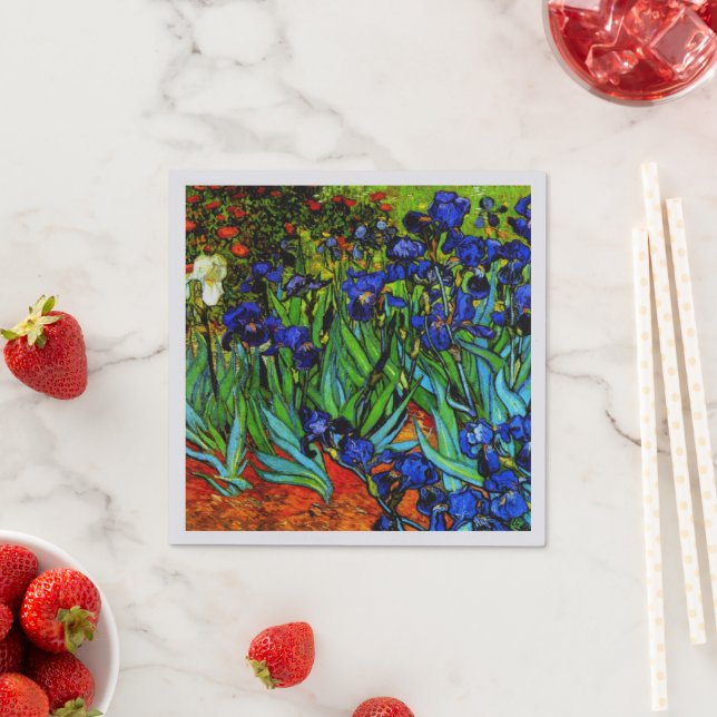 Van Gogh painting, Irises, Napkins (Insitu)