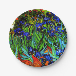 Van Gogh painting, Irises, Paper Plates