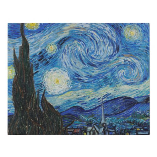 Van Gogh Painting of The Starry Night 1889 Faux Canvas Print