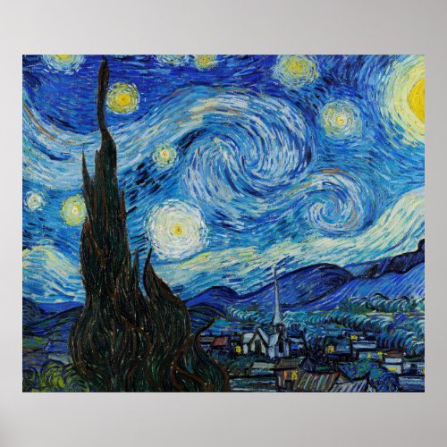 Van Gogh Painting of The Starry Night 1889 Poster