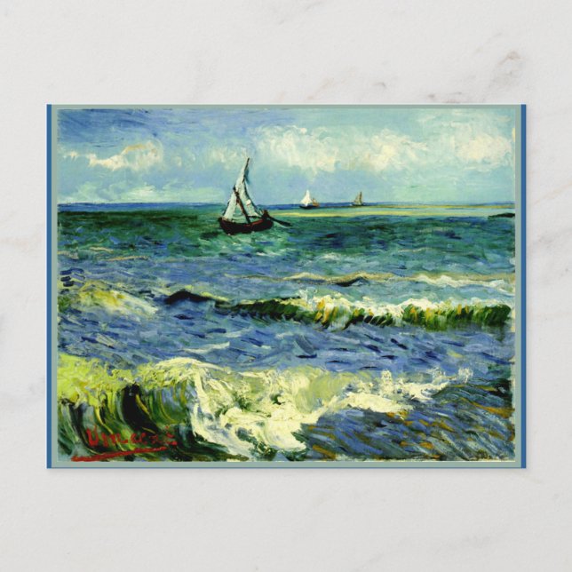 Van Gogh painting, Seascape, Postcard (Front)