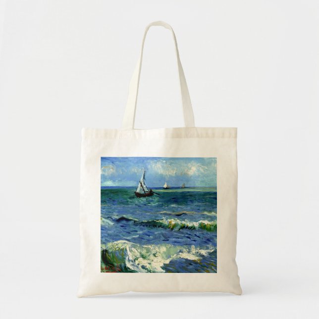 Van Gogh painting, Seascape, Tote Bag (Front)
