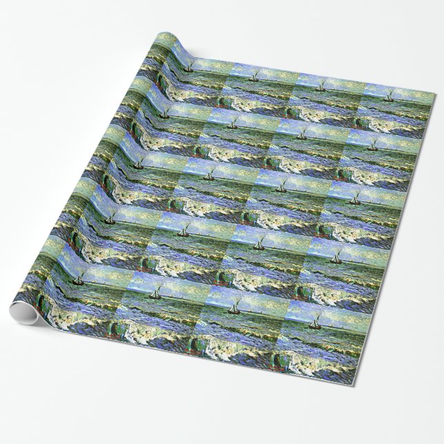 Van Gogh painting, Seascape, Wrapping Paper (Unrolled)