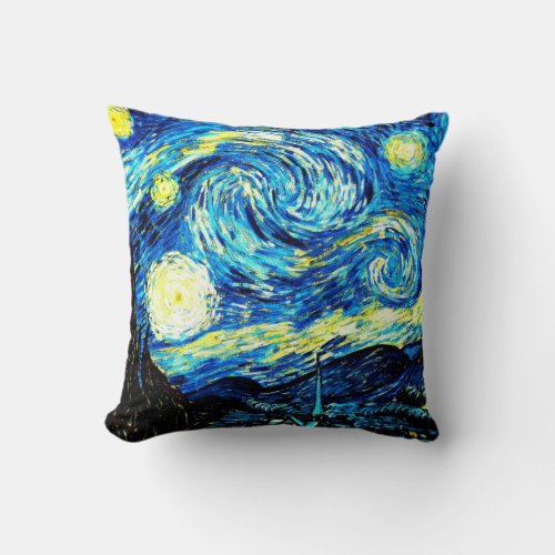Van Gogh painting Starry Night Throw Pillow