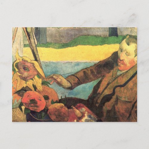 Van Gogh Painting Sunflowers _ Paul Gauguin Postcard