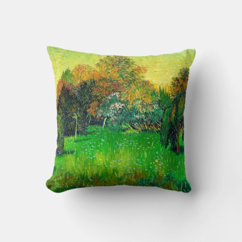 Van Gogh painting The Poets Garden Throw Pillow