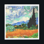 Van Gogh painting, Wheatfield with Cypress Tree Napkins<br><div class="desc">Wheatfield with Cypress Tree,  famous painting by Vincent van Gogh</div>