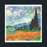 Van Gogh painting, Wheatfield with Cypress Tree Napkins<br><div class="desc">Wheatfield with Cypress Tree,  famous painting by Vincent van Gogh</div>