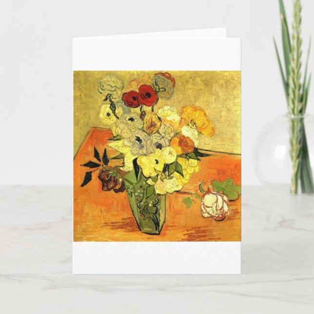 Van Gogh Painting Whimsical Blossoms Flowers Vines Card (Front)