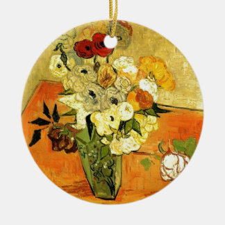 Van Gogh Painting Whimsical Blossoms Flowers Vines Ceramic Ornament