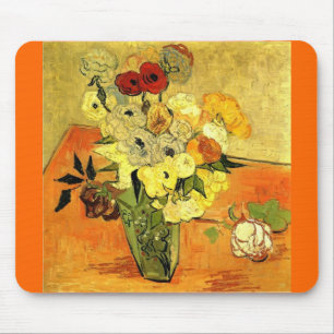 Van Gogh Painting Whimsical Blossoms Flowers Vines Mouse Pad