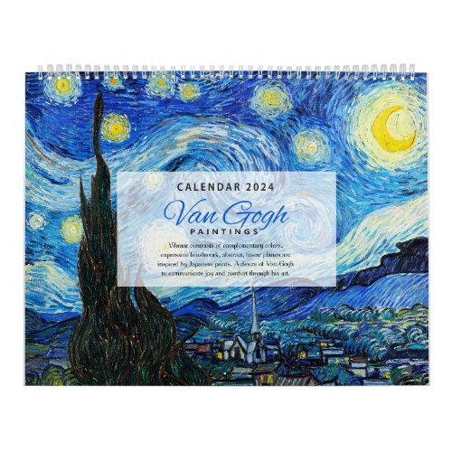 Van Gogh paintings _ Calendar of 2024