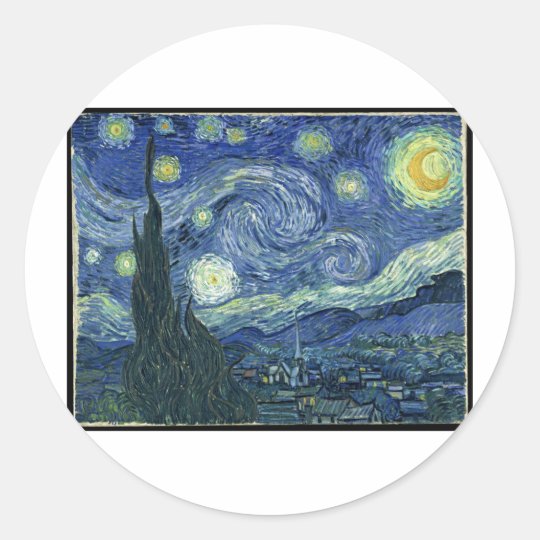 Van Gogh Paintings: Starry Night Van Gogh Classic Round Sticker
