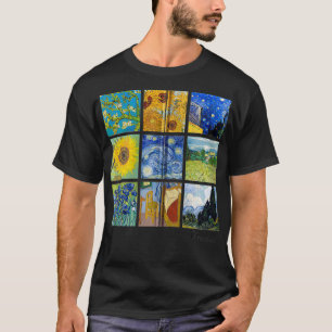 Van Gogh Paintings, Sunflowers, Starry Night Zip T-Shirt