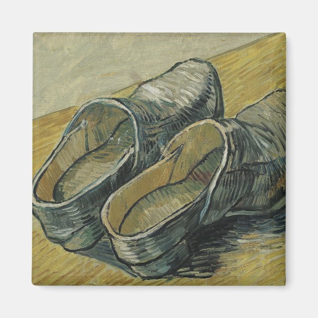 Van Gogh Pair of Leather Clogs (F607) Fine Art Magnet (Front)