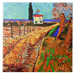 Van Gogh - Path Through a Field with Willows Ceramic Tile