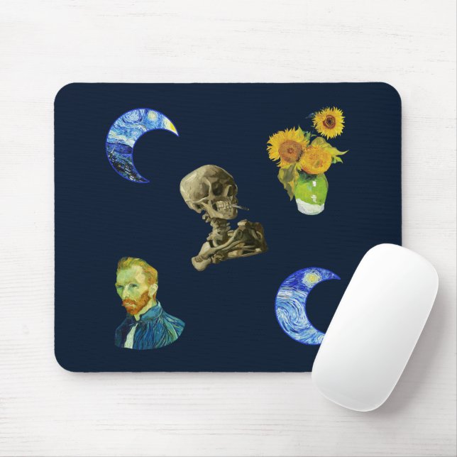 Van Gogh pattern Mouse Pad (With Mouse)