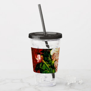 Van Gogh Peonies and Roses Acrylic Tumbler