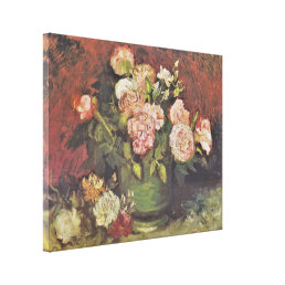 Van Gogh Peonies and Roses Floral Art GalleryHD Canvas Print