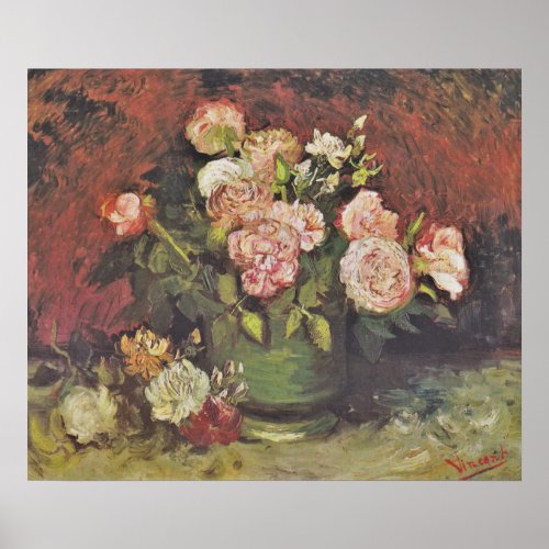 Van Gogh Peonies and Roses Floral Art GalleryHD Poster