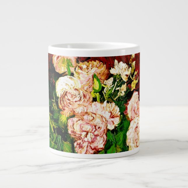 Van Gogh Peonies and Roses Giant Coffee Mug (Front)