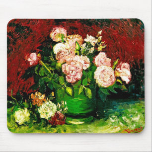 Van Gogh Peonies and Roses Mouse Pad