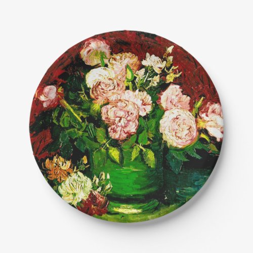 Van Gogh Peonies and Roses Paper Plates