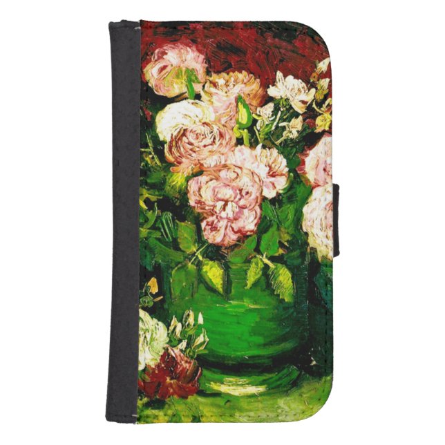 Van Gogh Peonies and Roses Samsung Galaxy Wallet Case (Front)