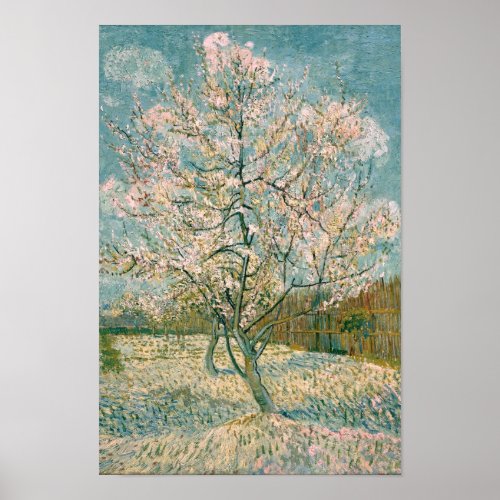 Van Gogh Pink Peach Tree in Blossom F404 Poster
