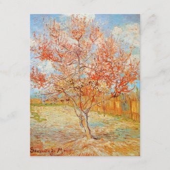 Van Gogh Pink Peach Tree In Blossom Invitations by VintageSpot at Zazzle