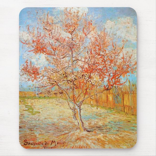 Van Gogh Pink Peach Tree in Blossom mouse pad (Front)