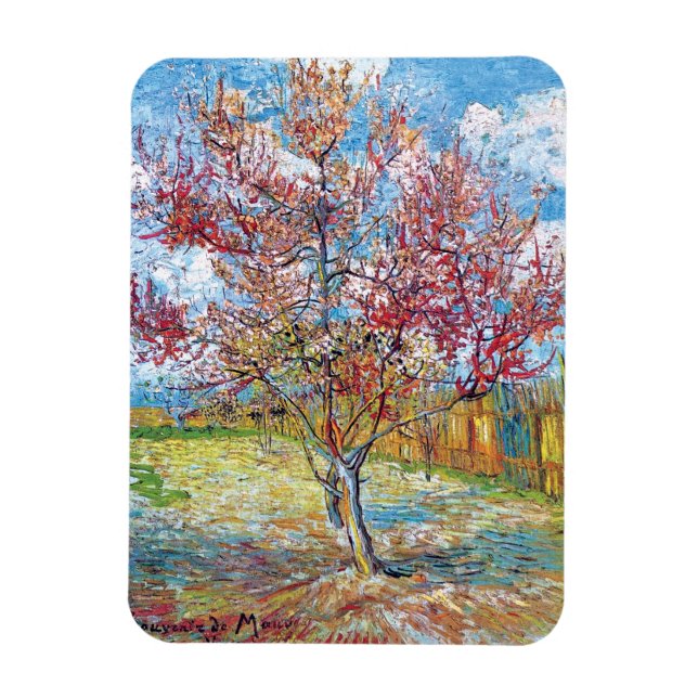 Van Gogh - Pink Peach Trees Magnet (Vertical)